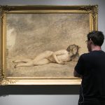 Artist Jacob Collins looks at "The Death of Bara" by Jacques Louis David at The Met Breuer in New York on July 15, 2016. (Milene Fernandez/Epoch Times)