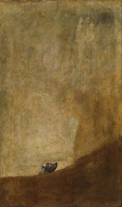 Francisco José de Goya (1746–1828) "The Dog" 1820-1823, Museo Nacional del Prado, Madrid, Spain (public domain).